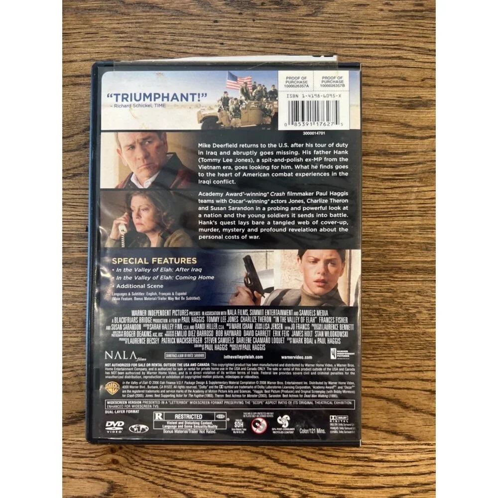 In The Valley Of Elah 2007 DVD Drama Tommy Lee Jones Charlize Theron Pre-Owned - Picture 2 of 4